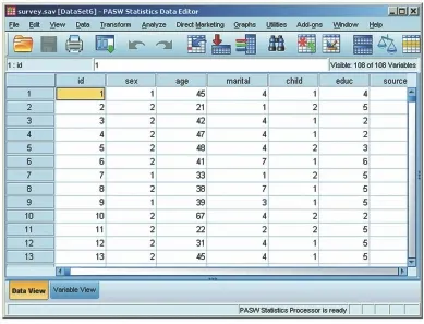 Cửa sổ Variable View trong SPSS